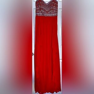 Strapless Red Formal Dress